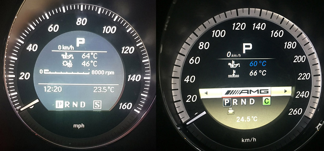 Mercedes W204 AMG menu activation result