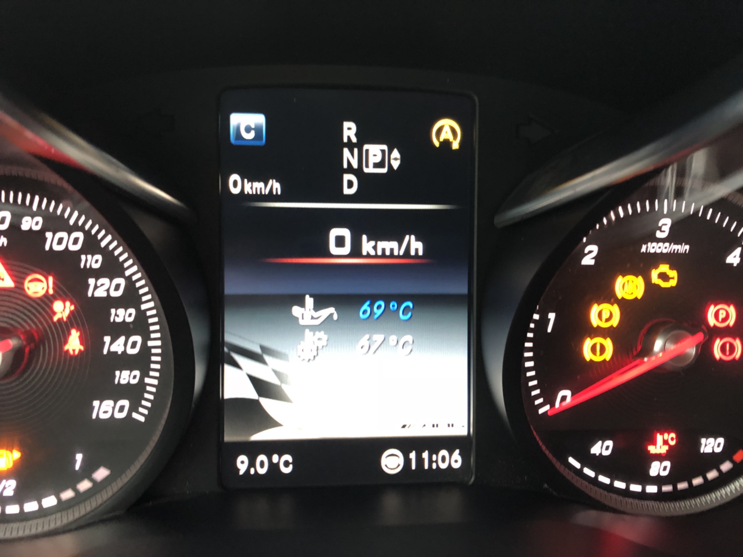 Mercedes W205 instrument cluster AMG pages