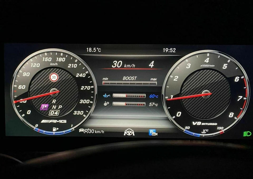 Mercedes W222 AMG dashboard menu