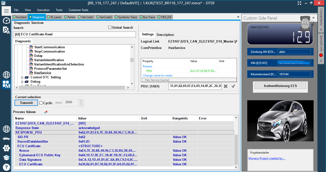 Sending reverse command with HexService